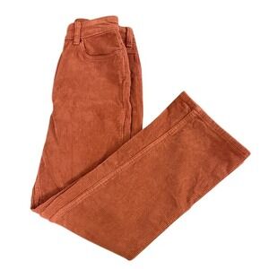 Billabong Womens High Waisted Wide Leg Corduroy Pants Rust Orange Size 25